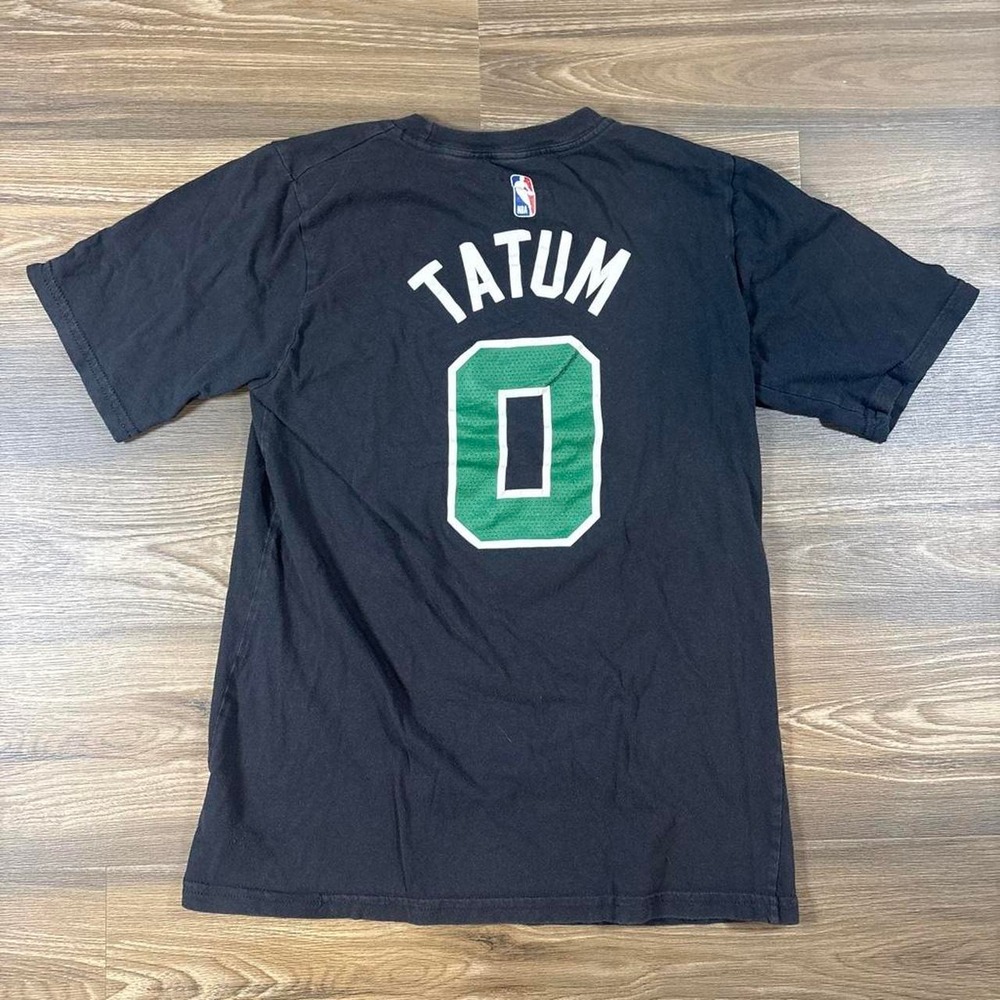 Nike Boston Celtics Jayson Tatum black t-shirt with green number 0